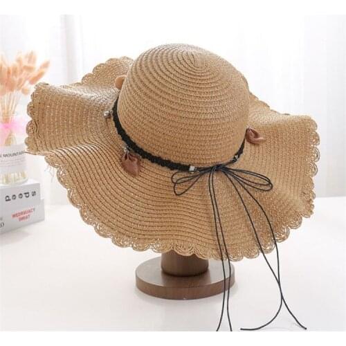 DONGYUN001 New summer floppy wide brim sun hat Women Straw hat Cap Outdoor holiday Lady beach Casual floral Panama hat