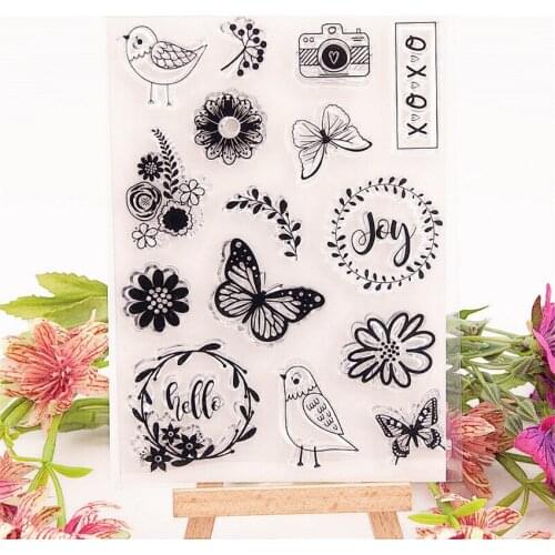 10.5x14.5cm Hot Romantic butterfly Transparent Clear Stamps Silicone Seals Roller Stamp DIY scrapbooking photo album/Card Making