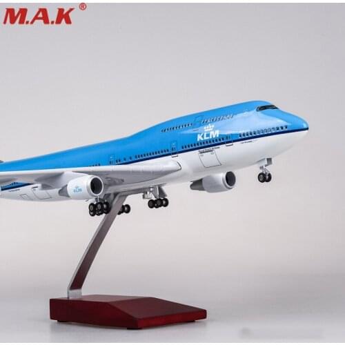 In Stock 1/157 Scale Aircraft Model B747 Civil Airliner KLM Royal Dutch Airlines Airplane Model With LED Light Toys Collectible