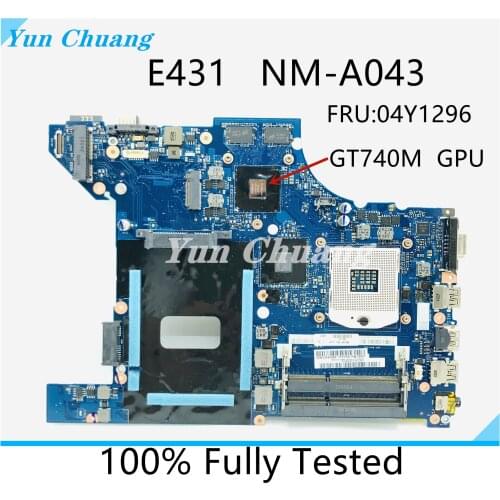 VILE1 NM-A043 For Lenovo ThinkPad E431 Laptop Motherboard HM77 GPU GT710M 100% Test Work FRU 04Y1295 04Y1296 04Y1297