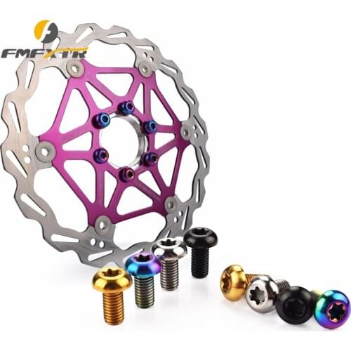 FMFXTR 6Pcs titanium alloy bicycle brake disc screw mountain bike disc brake screw alloy steel bolt rotor