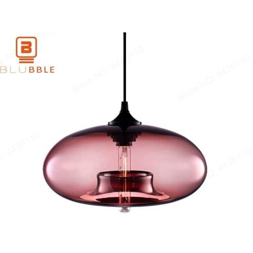BLUBBLE Industry Vintage Pendant Lights Transparent Glass Pendant Lamp E27/E26 AC 110-240V LED/Edison/T10 Bulbs Study Hanglamp