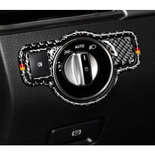Interior Headlamp Switch Frame Trim Refit Car Stickers Switch Decor Covers For Mercedes A B C E G Class CLA GLA GLE GLK GL