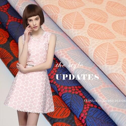 High-end leaves style Metallic Jacquard Brocade Fabric for women fashion dress,DIY handmade sewing material, patchwork home deco