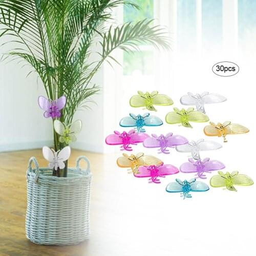30 PCS Butterfly Orchid Clips Plant Clips Garden Support Clips for Home Garden Plants Plastic
