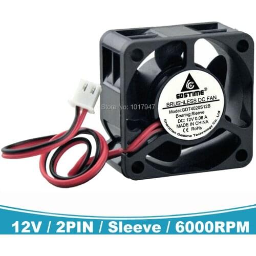 10 Pieces lot Gdstime DC 12V 2Pin 40mm 40x40x20mm 4020 4cm Mini Air Flow Motor Computer Cooling Fan