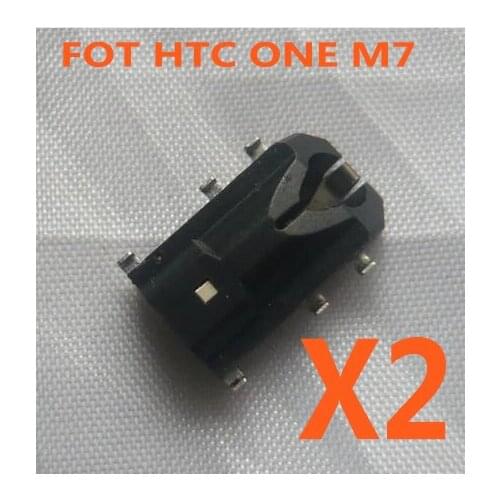 2 X Headset Connector for HTC ONE M7 Headphone Audio Jack Port Flex Cable Housing Parts Repair New In Stock+Tracking