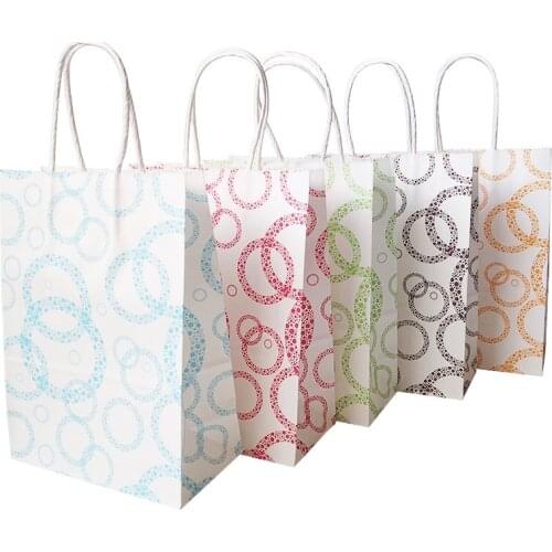 40Pcs/lot 16x22cm Halloween Shopping Christmas Kraft Paper Colorful Bags Paper Gift Bag For Baby Shower Party Decorations