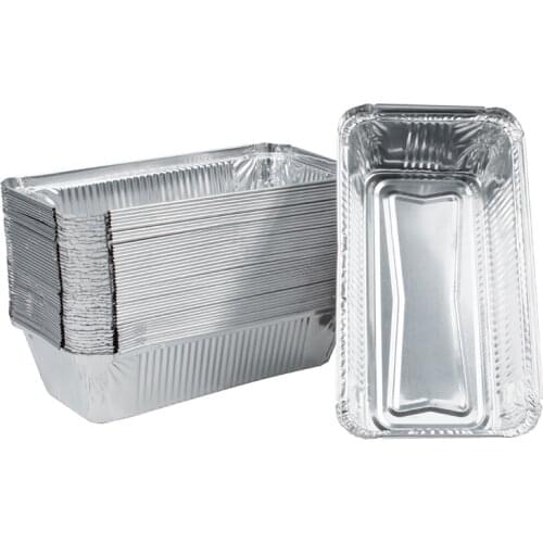 700ML Disposable Aluminum Foil Pan Take-Out Food Containers Rectangle Shaped for Baking Lunch With Lids