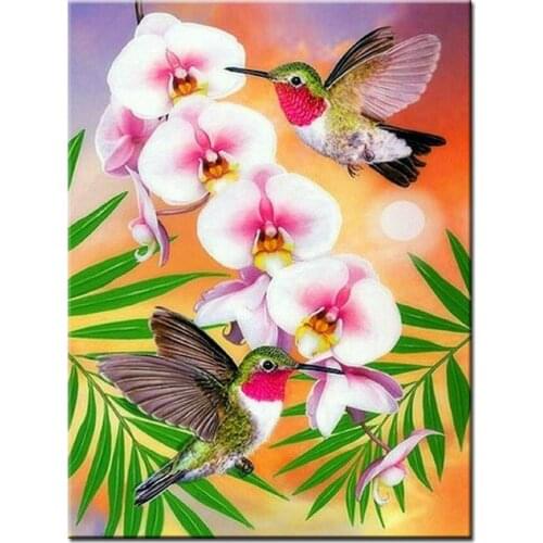 Needlework Diamond Painting Flower hummingbird Diamond Embroidery All Drill Rhinestone Mosaic Picture by numbers hobby gift
