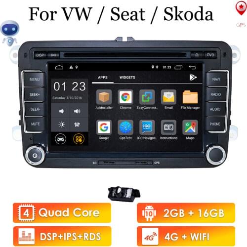 QuadCore 2G+16G DSP IPS Android 10 Car Multimedia Player Radio GPS For Volkswagen VW Passat B6 Touran GOLF5 POLO jetta 2 din DVD