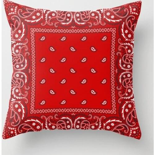 Bandana Red Cushion Cover Decorative Pillow Cover Case Seat Car Home Decor Throw Pillowcase Decoration