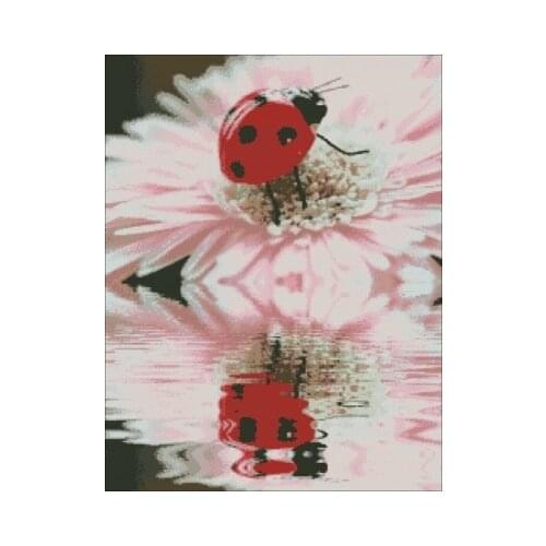 Ladybug on Daisy Needlework,For Embroidery,DIY 14CT Unprinted Arts Cross stitch kits Set Cross-Stitching Home Decor