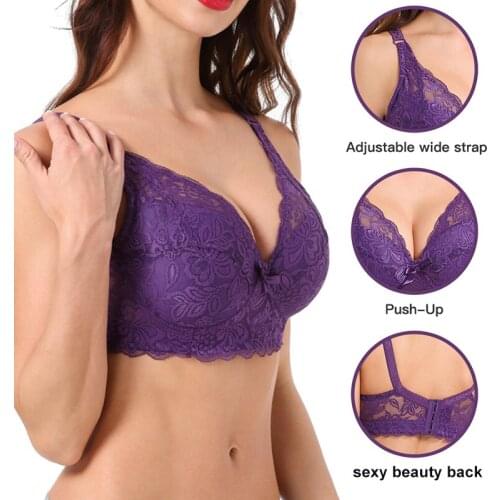 Plus Size Bra Sexy Bralette Crop Top Underwear Push Up Strapless Bra BH Lace Female Bra Lingerie Brassiere