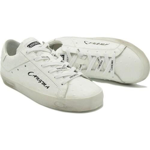 CANGMA Luxury Brand White Men Casual Shoes Genuine Leather Sneakers Italian Designer Mens Shoes Male Sneaker