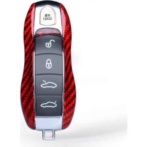 For Porsche Cayman 911 918 Cayenne macan panamera carbon fibre Car Key Case Cover Shell Bag