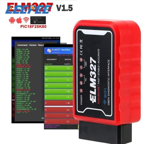 ELM 327 V 1.5 ICAR2 OBDSCAN ELM327 WiFi/Bluetooth V1.5 PIC18F25K80 Chip OBDII Diagnostic Tool For Android/IOS