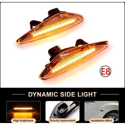 For Mazda 6 Mazda6 GH Mazda5 CW Premacy RX-8 MX-5 Fiat 124 Spider Dynamic LED Turn Signal Light SIde Marker Lamp Car Assessories