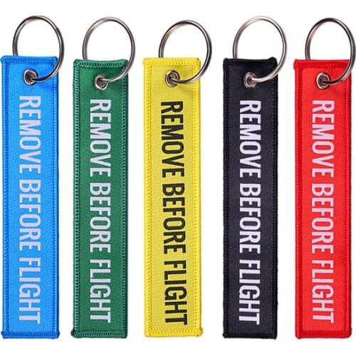 New Mobile Phone Strap Double-sided Red Woven REMOVE BEFORE FLIGHT Keychain Porte Clef Key Ring Chain Lanyard Straps