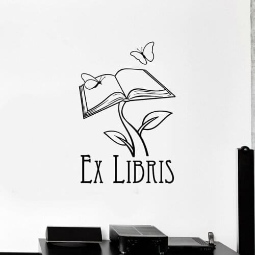 Ex Libris Wall Decal Words Book Knowledge University School Bookstore Reading Room Interior Decor Art Vinyl Window Stickers Q013