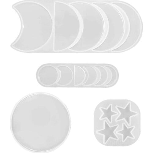 Moon Phase Star Resin Mold, Moon Young New Moon Full Moon Star Epoxy Moulds for DIY Art Casting Resin and Making