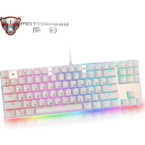 Russian/English Motospeed K87S Gaming Mechanical Keyboard USB Wired 87 keys with LED RGB Backlight for Computer LOL/PUBG Gamer