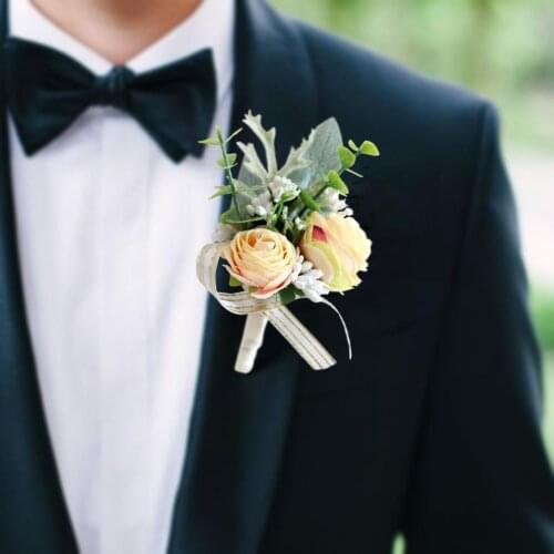 Artificial Boutonniere Flower Brooch