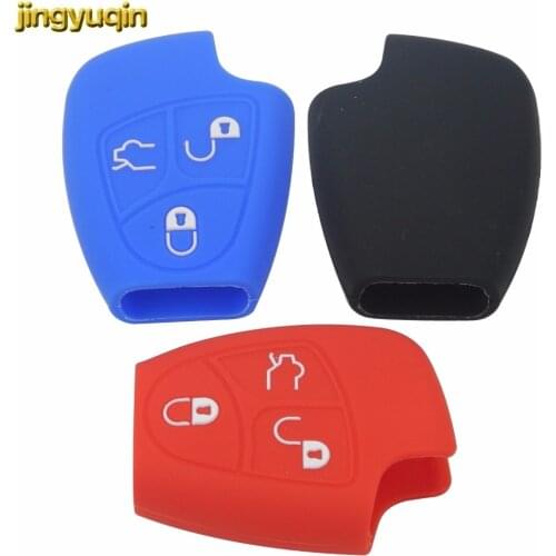 Jingyuqin For Mercedes For Benz B C E ML S CLK CL Car Silicone Remote Key Fob Cover 3 BTNS No Logo Car-styling