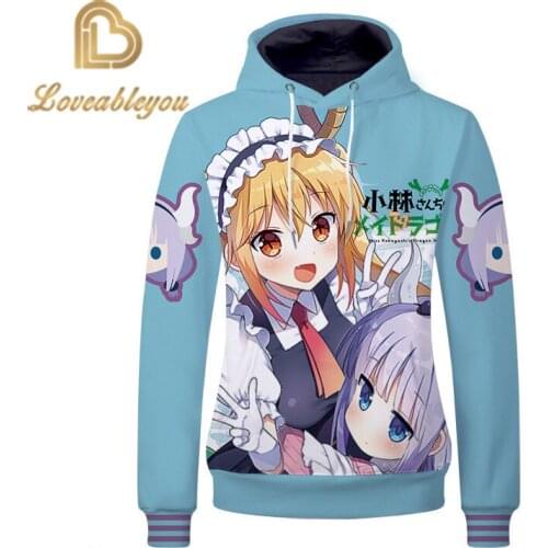 Miss Kobayashis Dragon Maid Cosplay Kanna Print Pullover Hoodies Sweatshirts Tooru Women Hoody for Autumn