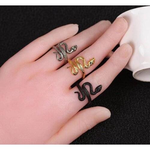 Trendy Fashion Personality Exaggerated Snake Ring Snake-shaped Punk Gothic Rings for Men Luxury Jewlery for Women Wholesale Bulk