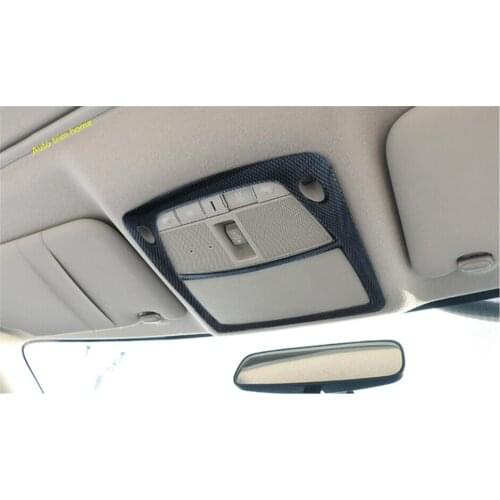 LAPETUS Roof Front Reading Lights Lamps Frame Cover Trim 1 Piece For Nissan Teana / Altima 2014 - 2018 Carbon Fiber Look