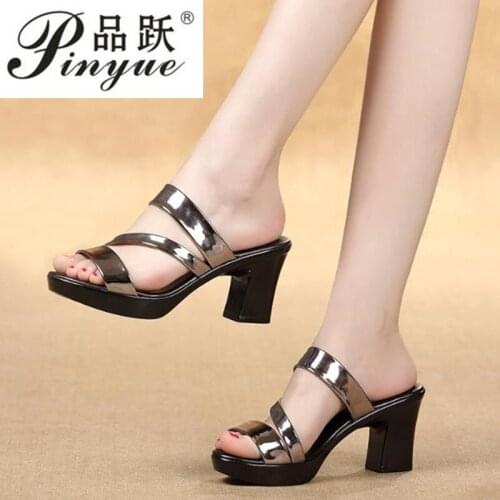 Summer Women Sandals Slides Womens Slippers Sandals Shoes Thick High Heels Platform Shoes sandalias mujer