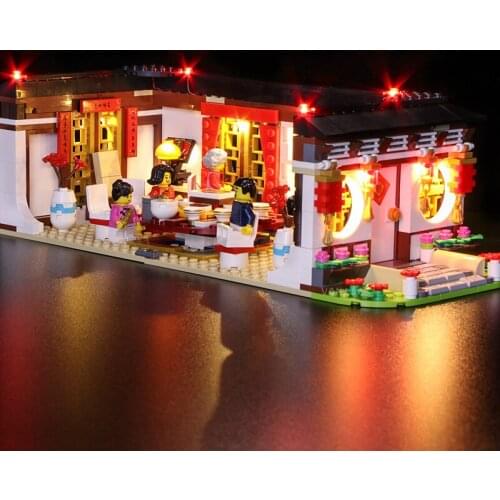 Led Light Set For 80101 New Years Eve Dinner series Building Blocks ,decorate for childrens toys (led light only,no blocks)