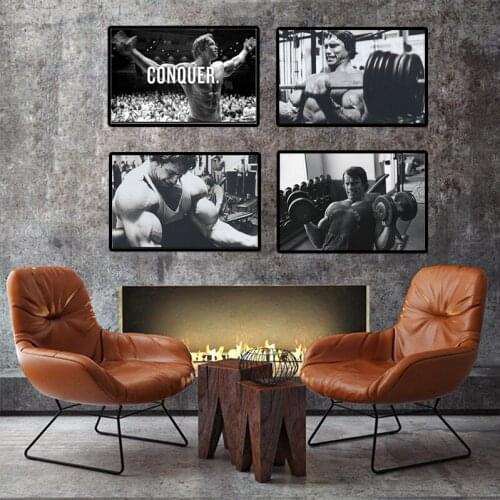 Wall Art Gym Bodybuilding Picture Abstract Arnold Schwarzenegger Poster Prints Nordic Canvas Paintings Living Room Bedroom Decor