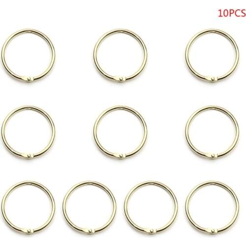 10PCS Metal Hinged Rings Loose Leaf Book Binder DIY Scrapbook Photo Album Hoops