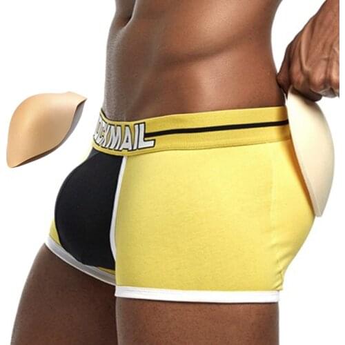 Push Up Sexy men underwear new cotton multicolor XXL adult boxers aussie bum calzoncillos plastic body buttocks bragas 2PCS