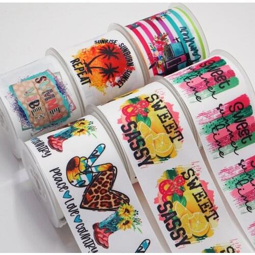 DIY Handmade Materials Printed Grosgrain Ribbon 50 Yard Per Size 52887