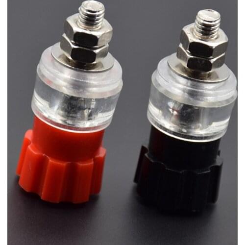 1Pair red black JS-900A transparent 3mm Terminal Banana Plug Socket Connector High-power current SCR material Welding