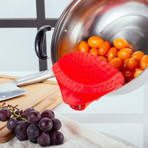 Silicone Colanders Kitchen Clip On Pot Strainer Drainer For Draining Excess Fluid Universe Draining Pasta Cookware Kitchen Tools