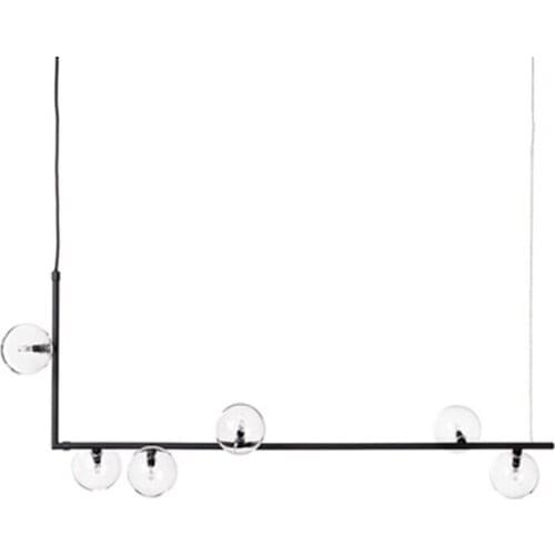 Modern Chandelier Lighting for Dinning Room Nordic Long Table Glass Ball Hanging Lamp Retro Loft Chandelier Lamp For Bar,Shop