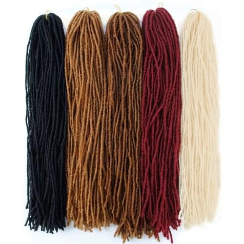 MODERN QUEEN 18inch Dreadlocks Sister locks Crochet Braids Pure Colors Synthetic Faux locs Crochet Braiding Hair Extensions