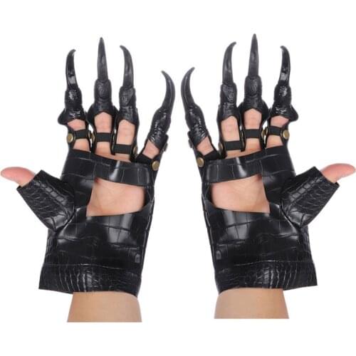 Horror Costume Halloween Props Black Claw Gloves Carnival Scary Cosplay Party Dragon Claw Decoration Novelty Funny Toys