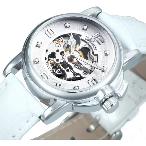 WINNER Luxury Rhinestones Watches For Women Fashion Elegant Automatic Mechanical Wrist Watch Casual Lady Clock montre femme