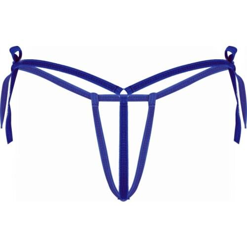 IEFiEL Women Thongs Erotic Bikini Panties Micro Lingerie Low Rise Tie-Side T-Back Mini G-String Thong Bikini Briefs Underwear