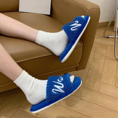Winter Mens House Slippers Soft Fuzzy Womens Fur Slippers For Home Shoes Soft Slides Women Couples Lovers Bedroom Slippers