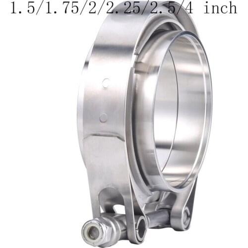 1.5/1.75/2/2.25/2.5/4 inch Stainless Steel V Band Clamp V-band Exhaust Flange 76mm Turbo Exhaust Vband V Clamps Kit Flange Clamp