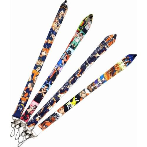 10 Pcs/lot Anime Haikyuu Phone Rope Strap Chain Hinata Syouyou Neck Strap ID Charm Lanyard Keychain Pendant Toy gift