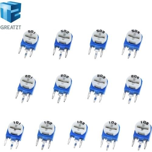 GREATZT10pcs Rm063 Rm-063 100 200 500 1k 2k 5k 10k 20k 50k 100k 200k 500k 1m Ohm Trimpot Trimmer Potentiometer Variable Resistor