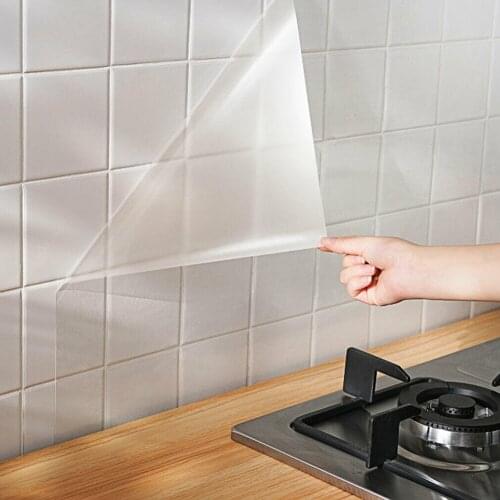 300/500CM Transparent Kitchen Oil-proof Wall Sticker Heat-resistant Wallpaper Waterproof Anti-oil Adhesive Tape Film