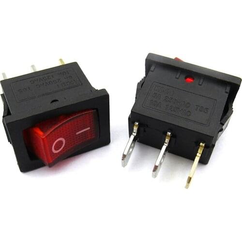 5pcs/lot Rocker switch boat power switch three feet two files 3 feet 2 files 21 * 15MM rocker button with lights